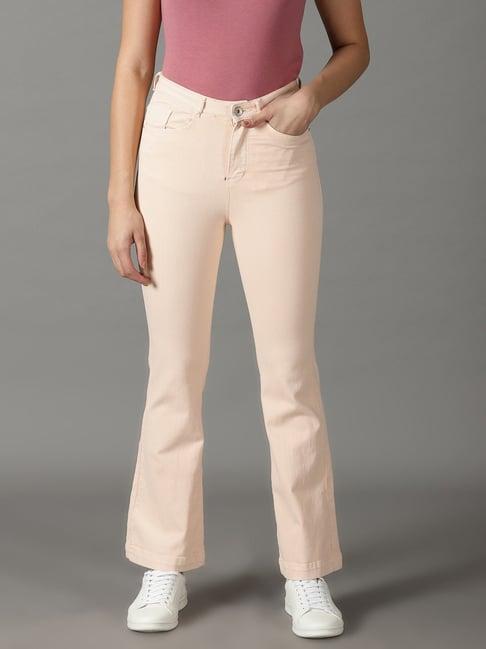 showoff peach relaxed fit high rise jeans