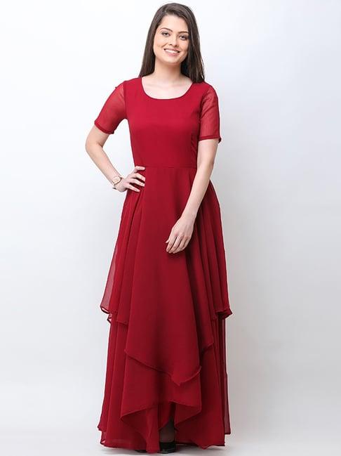 cation maroon maxi dress