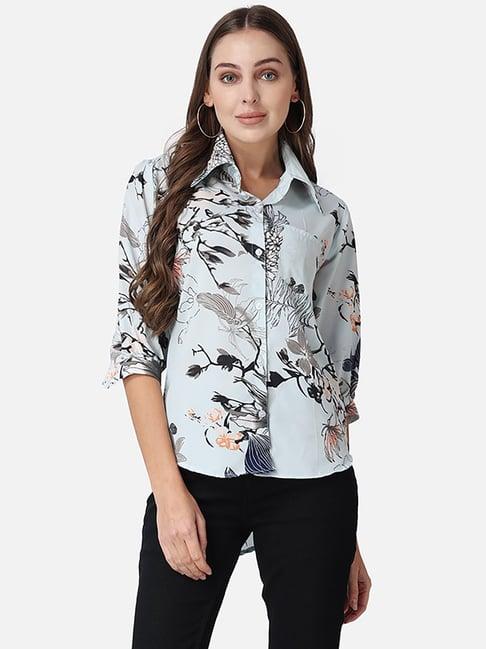 cation blue printed shirt