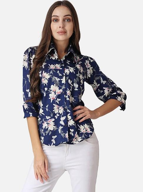 cation navy printed shirt