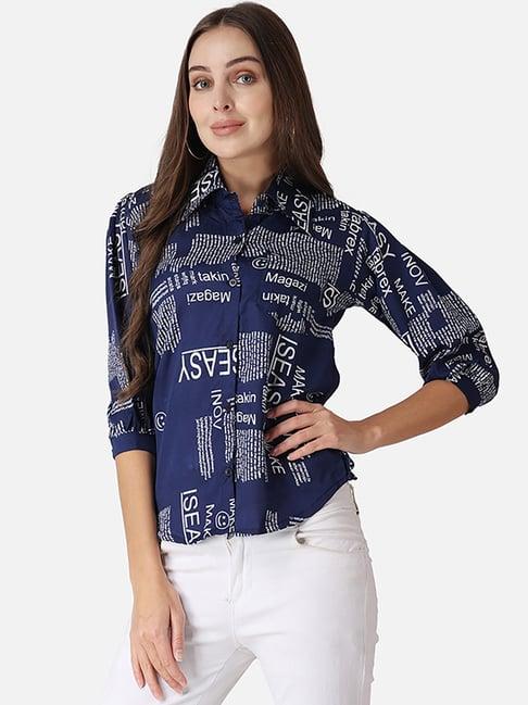 cation navy printed shirt