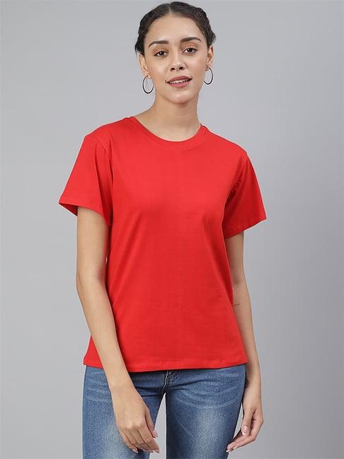 cation red loose fit t-shirt