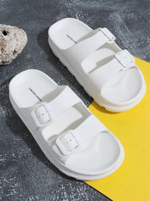 carlton london men's white casual sandals