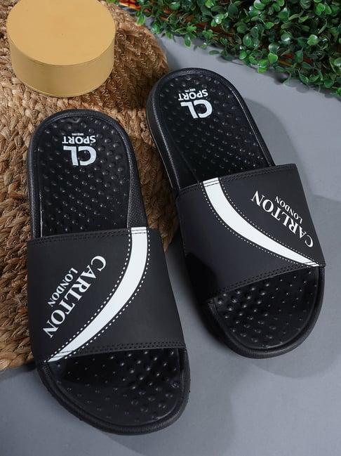 carlton london men's black slides