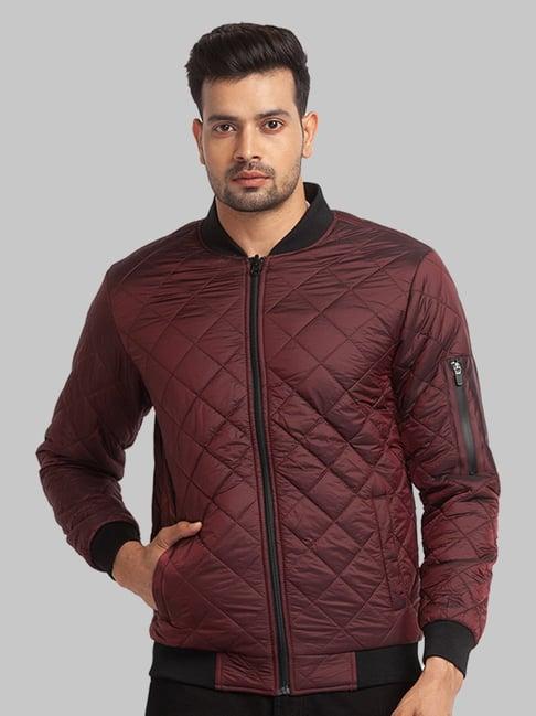 park avenue grey & maroon regular fit reversible jacket