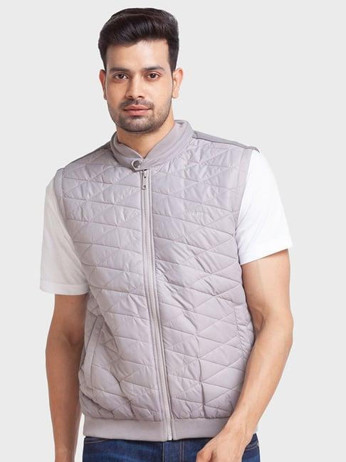 colorplus grey tailored fit quilted quilted jacket