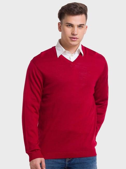 colorplus red tailored fit sweaters