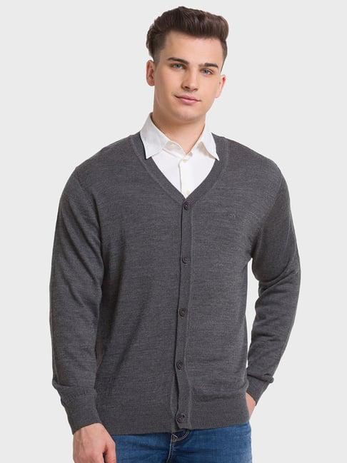 colorplus grey tailored fit texture cardigan