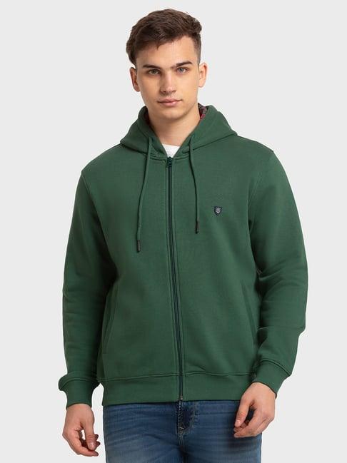 colorplus green tailored fit hooded sweatshirt