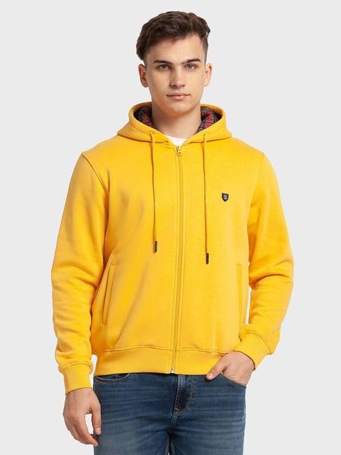 colorplus yellow tailored fit hooded sweatshirt