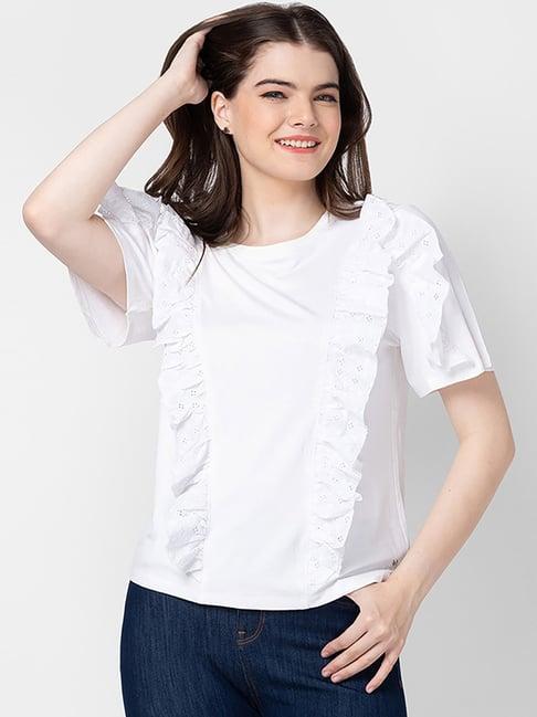 spykar white cotton top