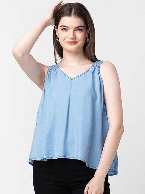 spykar blue cotton top