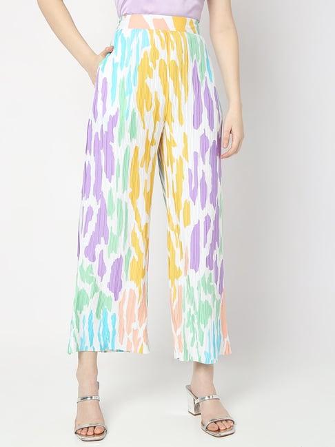 vero moda multicolor printed trousers