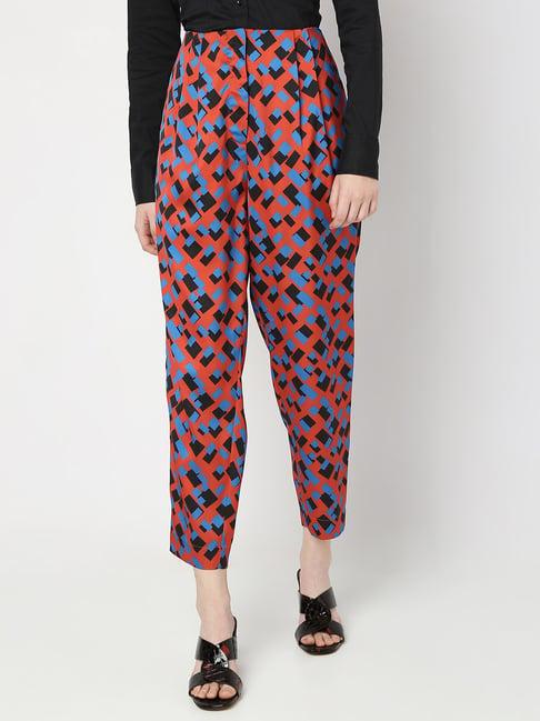 vero moda multicolor printed trousers