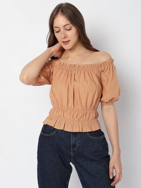 vero moda brown regular fit top