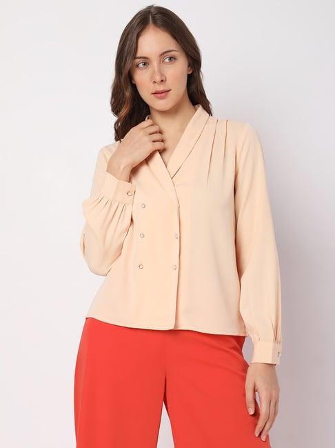 vero moda light peach regular fit top