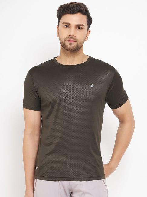 duke olive regular fit printed t-shirt