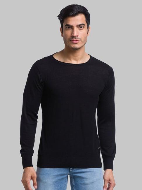 parx black cotton regular fit sweater