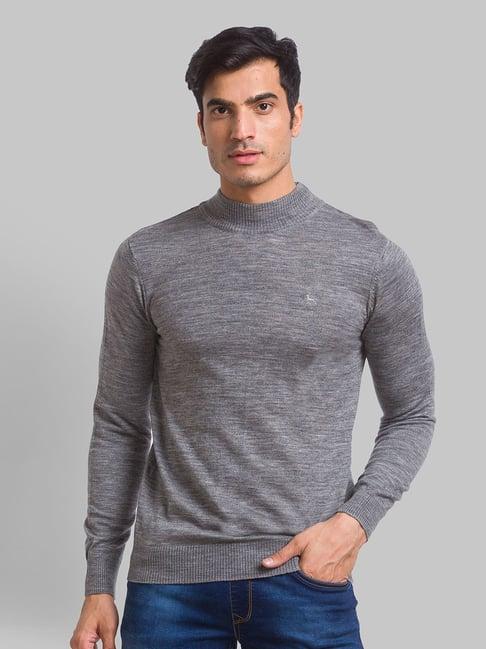 parx grey regular fit heathered sweater