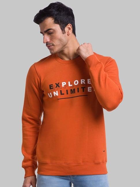 parx orange regular fit printed sweatshirt