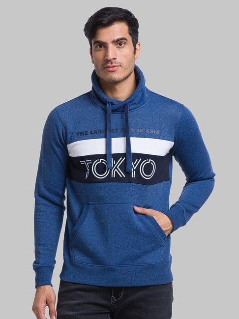 parx blue regular fit printed sweatshirt