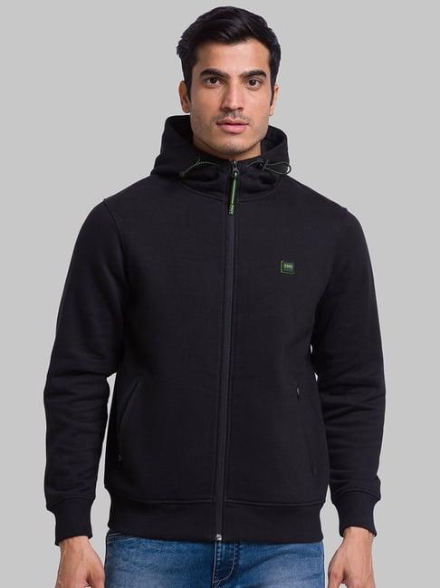 parx black regular fit hooded sweatshirt