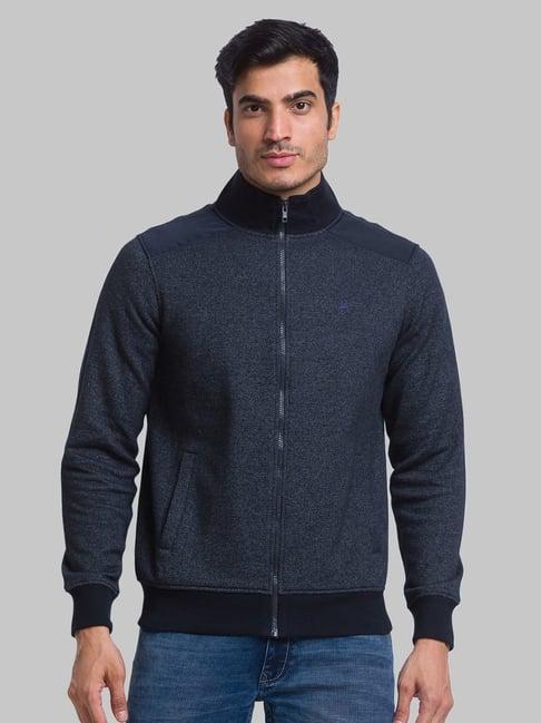 parx blue regular fit heathered sweatshirt