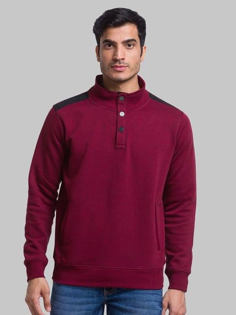 parx maroon regular fit sweatshirt