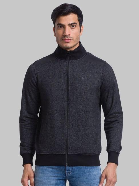 parx black regular fit heathered sweatshirt