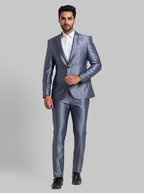 parx grey regular fit two piece suit