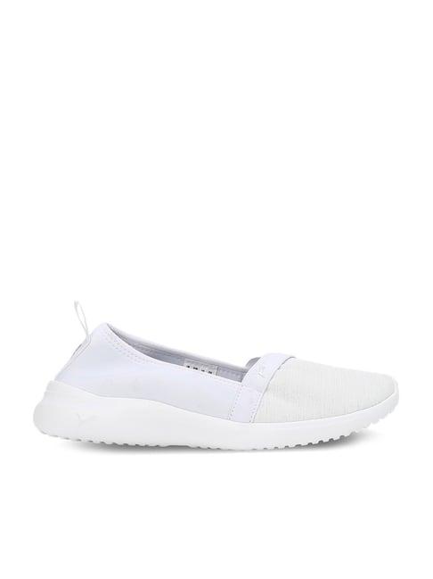 puma women's adelina space metallics white flat ballets