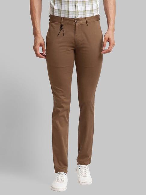 parx brown super slim fit trousers