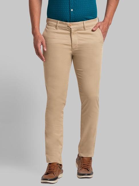 parx khaki super slim fit trousers