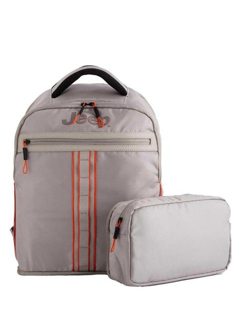 carpisa pearl grey alfa go jeep large laptop backpack