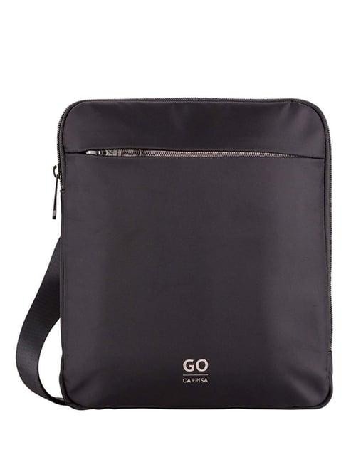 carpisa landon go black cotton textured cross body bag