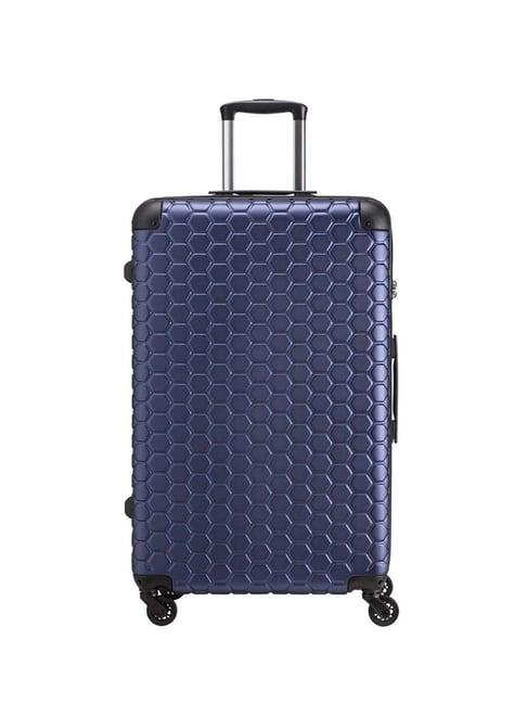 carpisa navy rigid gotech green large checked luggage