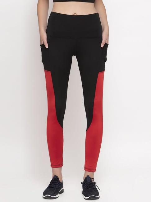 cukoo black & pink color-block track pants