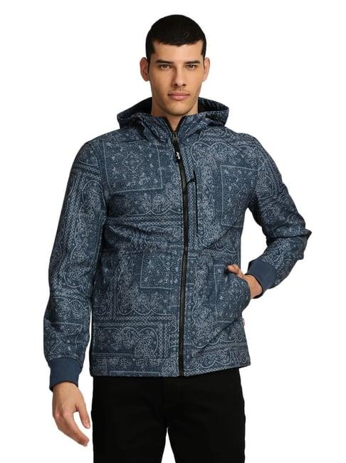 levi's faded bandana regular fit printed hooded jacket