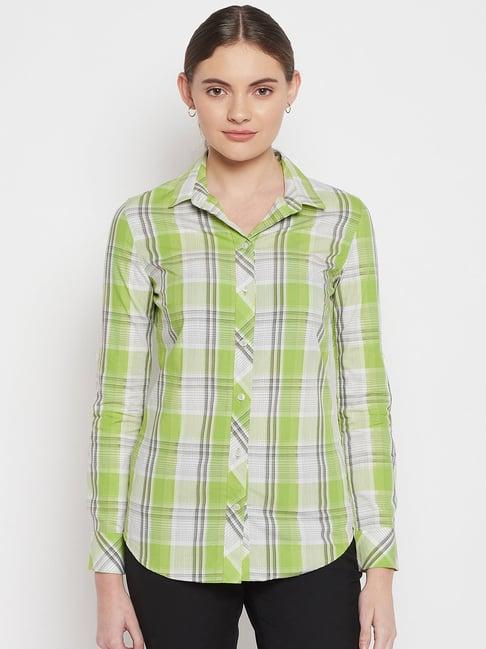 crozo by cantabil green check shirt