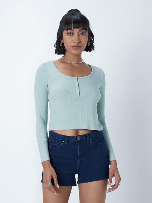 nuon by westside sage ribbed crop top