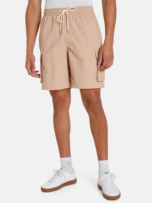 puma beige relaxed fit shorts