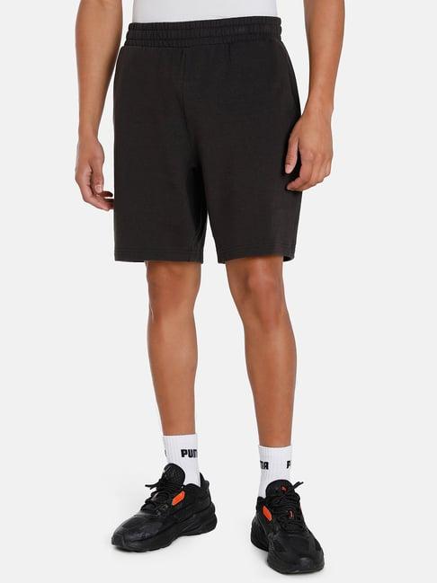 puma black cotton relaxed fit shorts