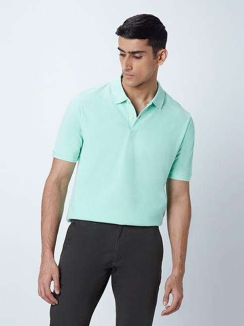 wes casuals by westside light mint slim-fit polo t-shirt