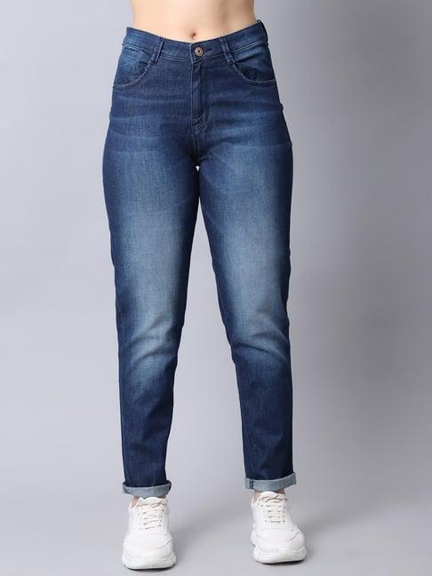 cantabil blue regular fit mid rise jeans