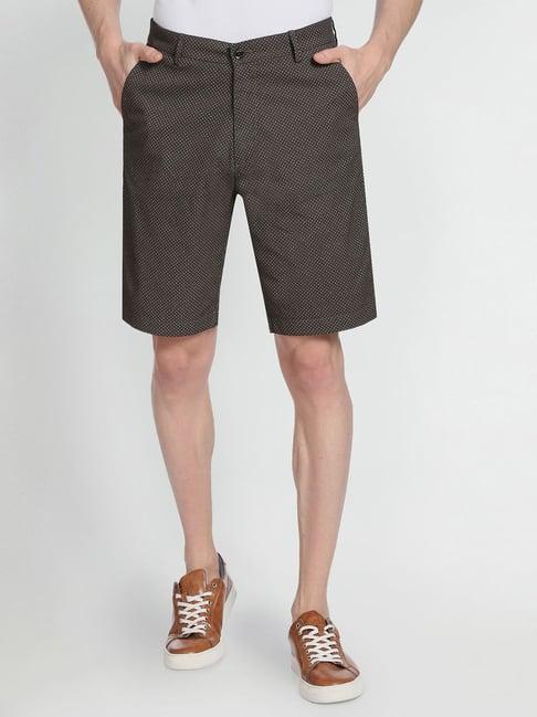 arrow sport brown regular fit shorts