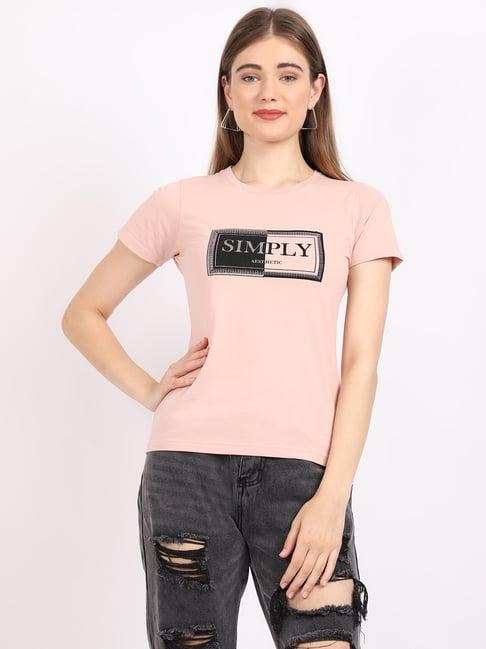 cantabil peach printed t-shirt