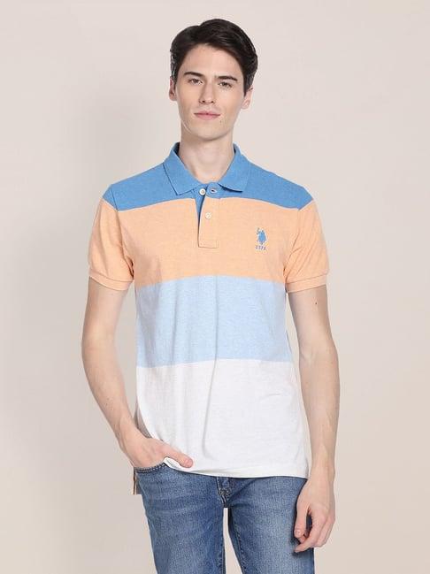 u.s. polo assn. multicolor slim fit cotton polo t-shirt