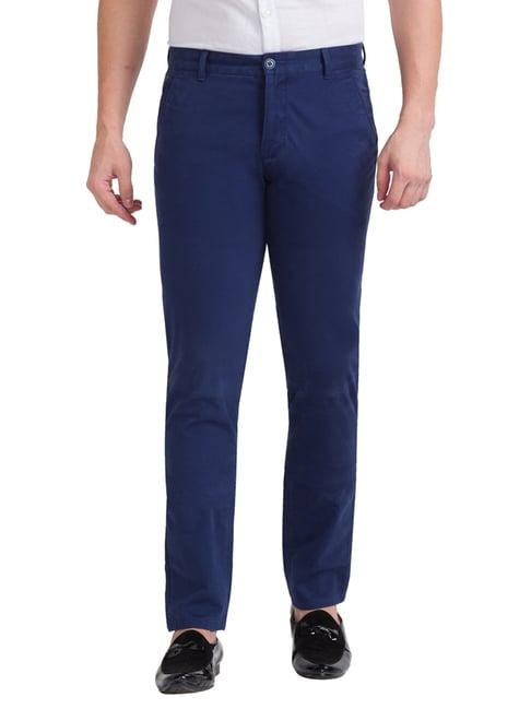 parx blue tapered fit printed chinos