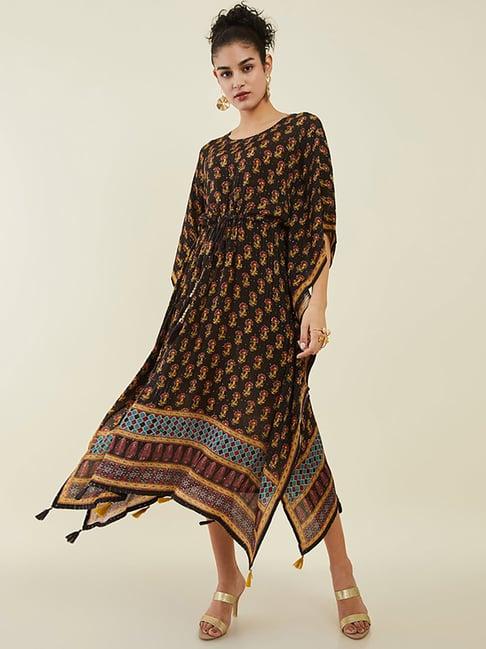 soch black embellished high-low kaftan