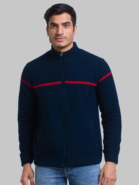 parx blue regular fit self pattern sweater